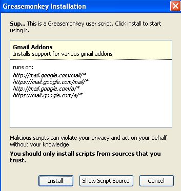 Install Gmail Addon Script