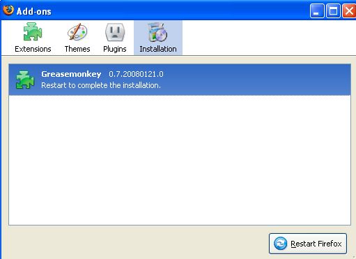 Restart Firefox